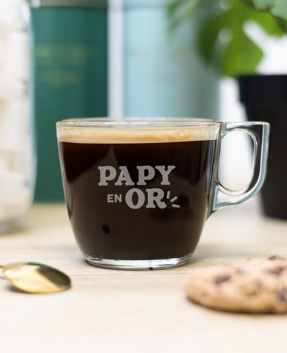 Tasse à café Papy en or - Cadeaux Papy