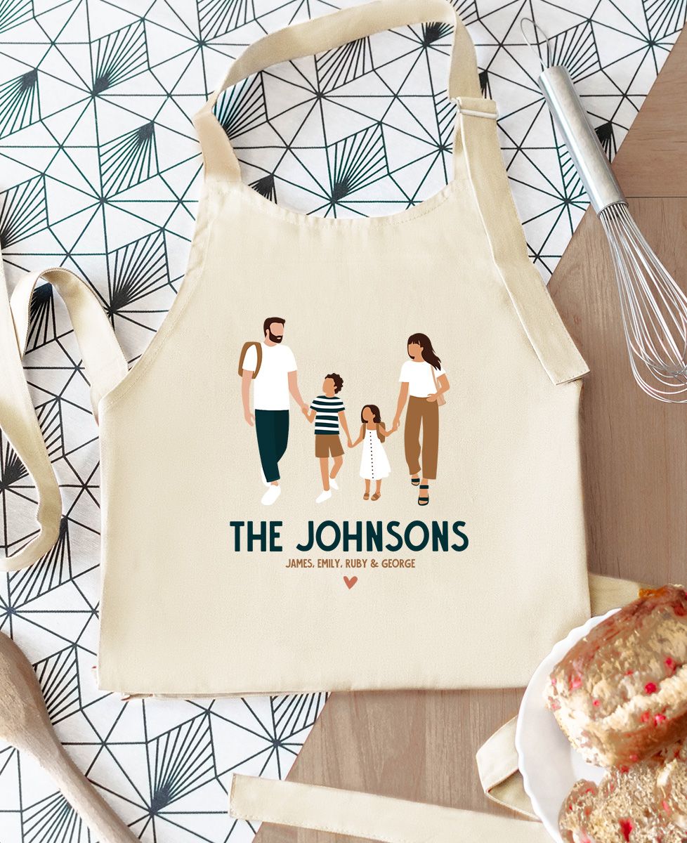 Apron with pocket Customized family school drop-off