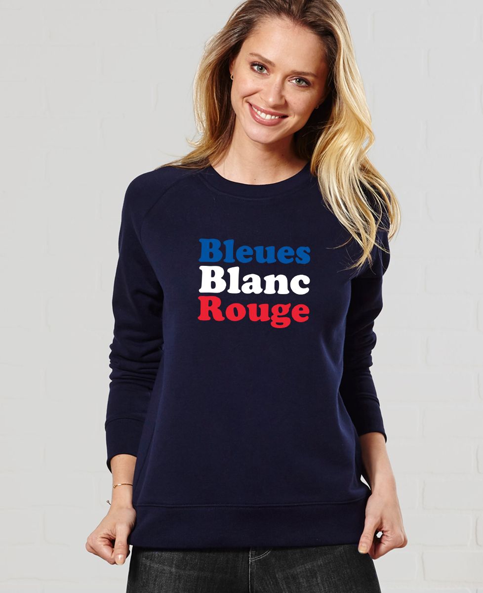 Sweatshirt femme Bleues blanc rouge
