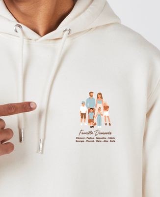 Hoodie homme Famille illustrée personnalisé - Cadeaux Papy, Cadeaux Mamie