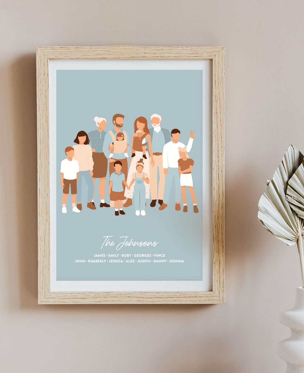 Personalized illustrated Family poster | Monsieur TSHIRT