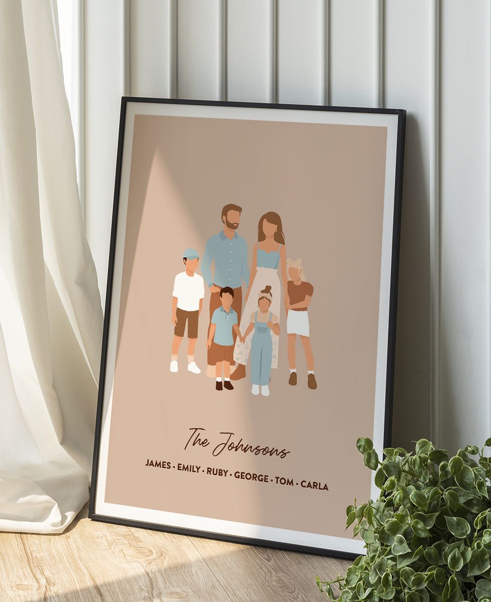 Personalized illustrated Family poster | Monsieur TSHIRT