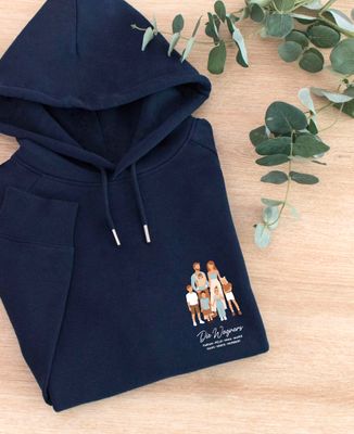 Hoodie Frauen Gezeichnete Familie individualisiert - Geschenk Opa, Geschenke Oma