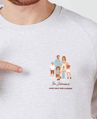 Men's sweatshirt Customized family illustration - Papy's gift, Grandma's gifts