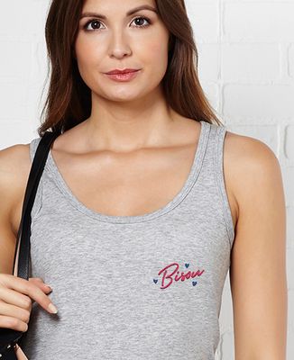Débardeur femme Bisou coeur (brodé)