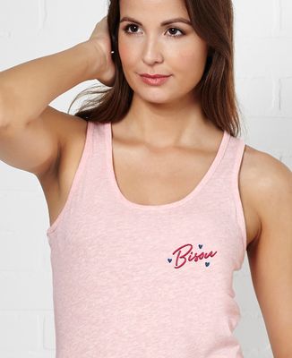 Débardeur femme Bisou coeur (brodé)