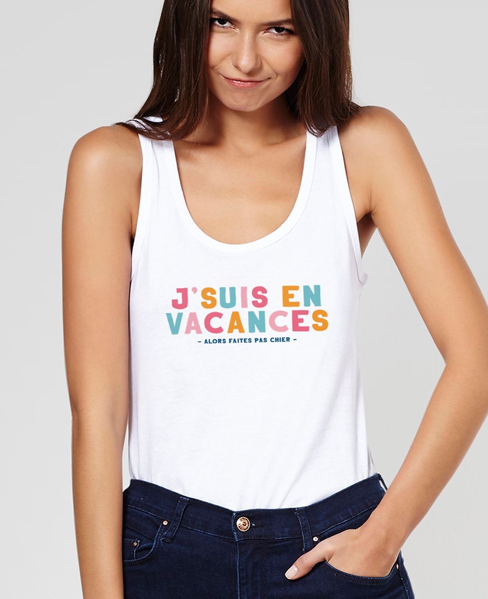 Débardeur femme J'suis en vacances