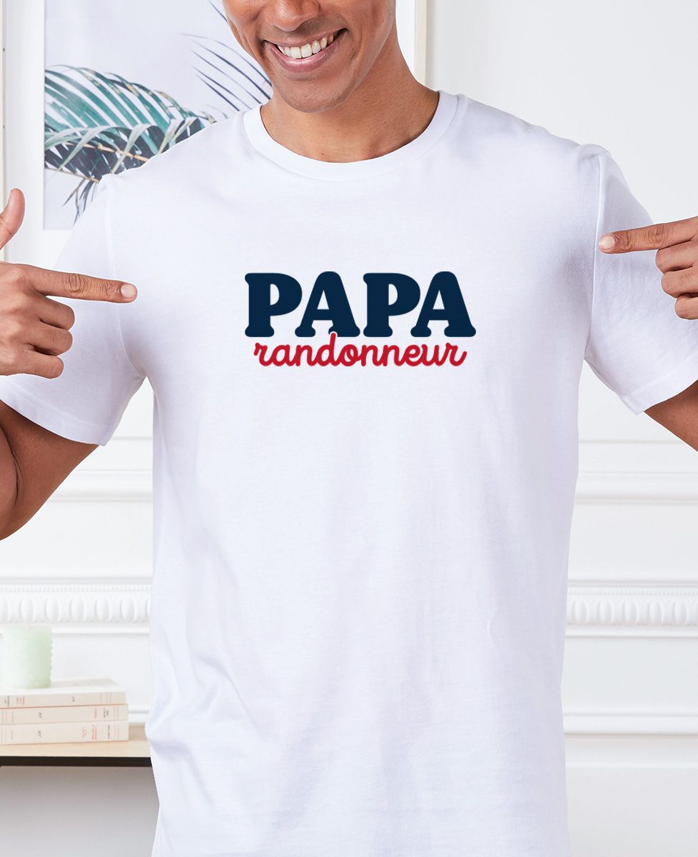 T-shirt homme Papa randonneur - Cadeaux Papa