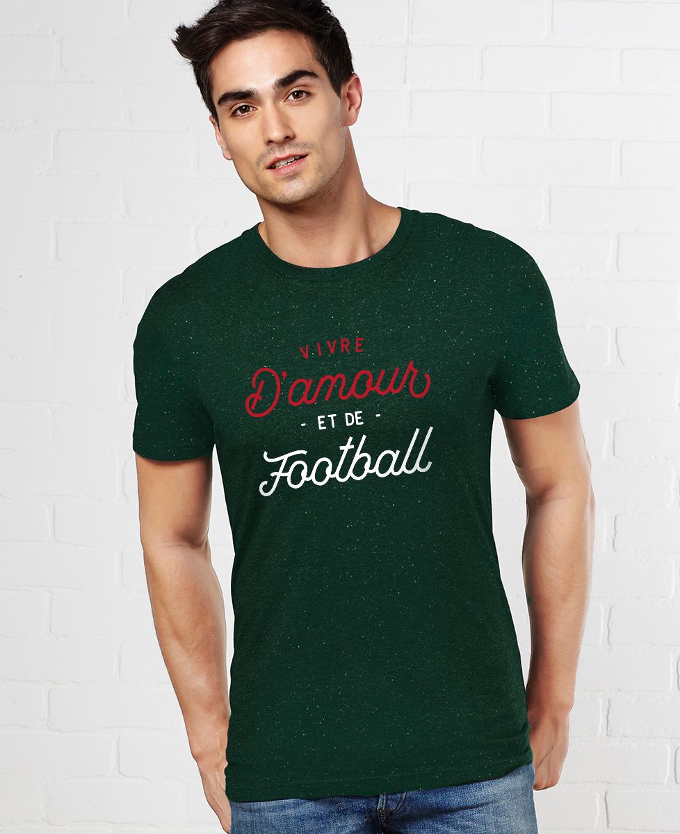 T-Shirt homme Vivre d'amour et de football
