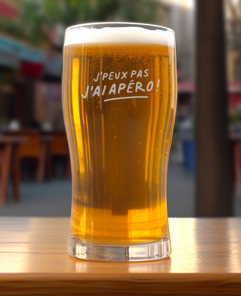 Verre à bière Je peux pas j'ai apéro - Apéro, Mariage