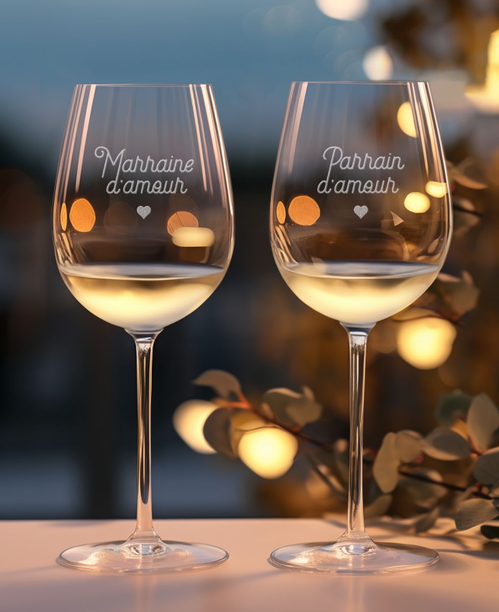 Verre à vin Parrain d'amour - Apéro, Mariage