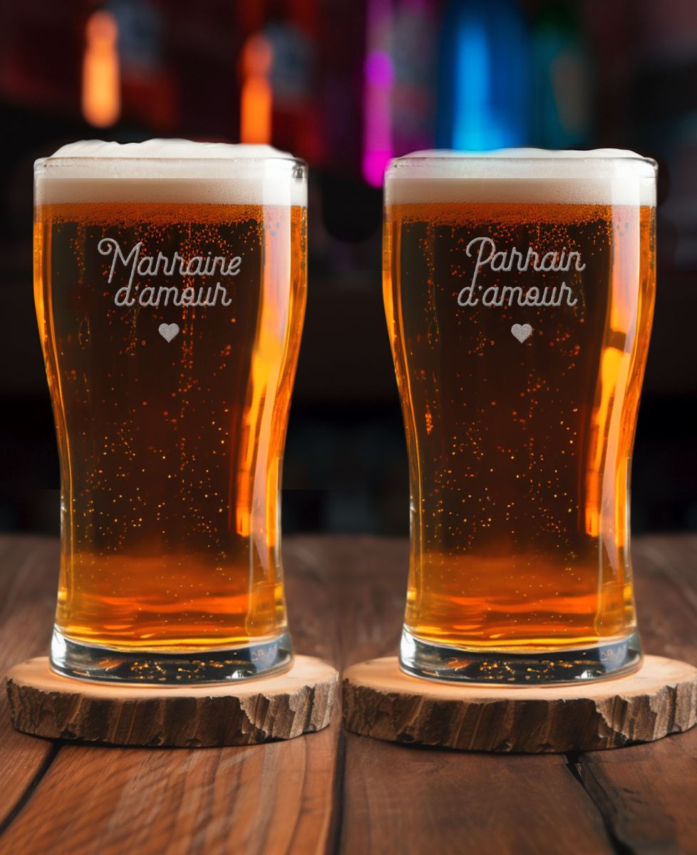 Verre à bière Marraine d'amour - Apéro, Mariage