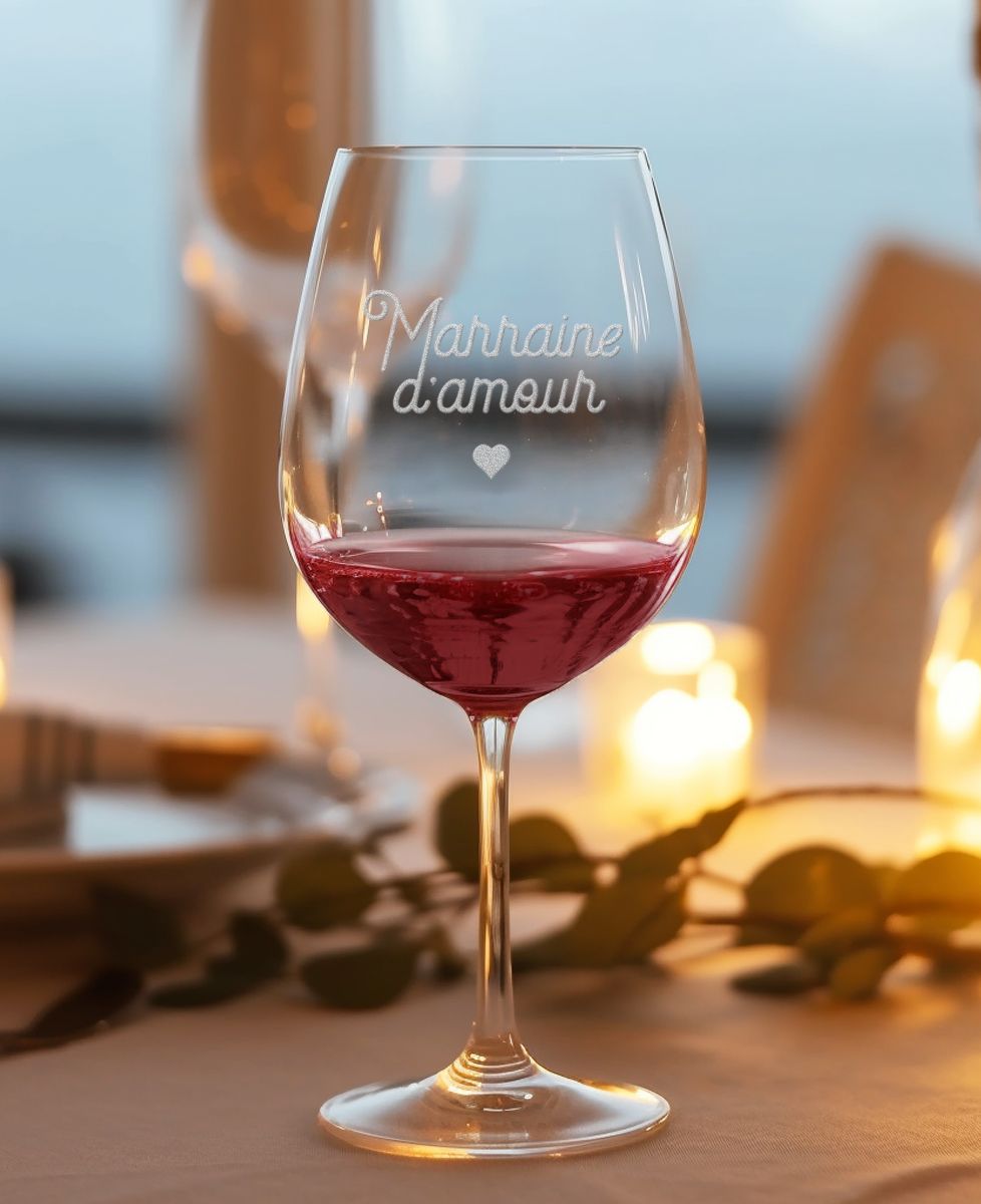 Verre à vin Marraine d'amour - Apéro, Mariage