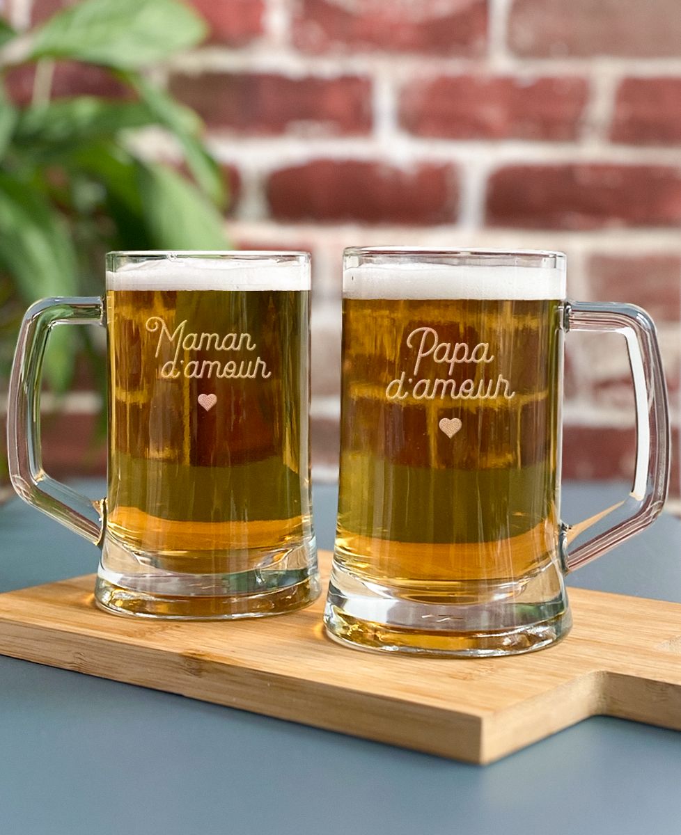 Chope de bière Papa d'amour - Cadeaux Papa, Apéro, Cadeaux Couple