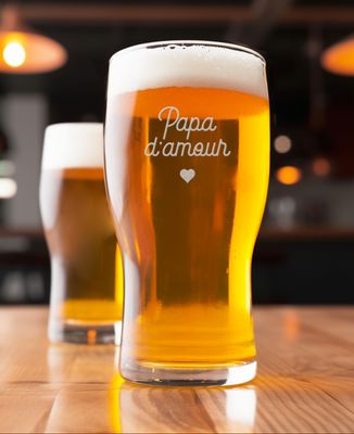 Verre à bière Papa d'amour - Cadeaux Papa, Apéro, Cadeaux Couple, Mariage