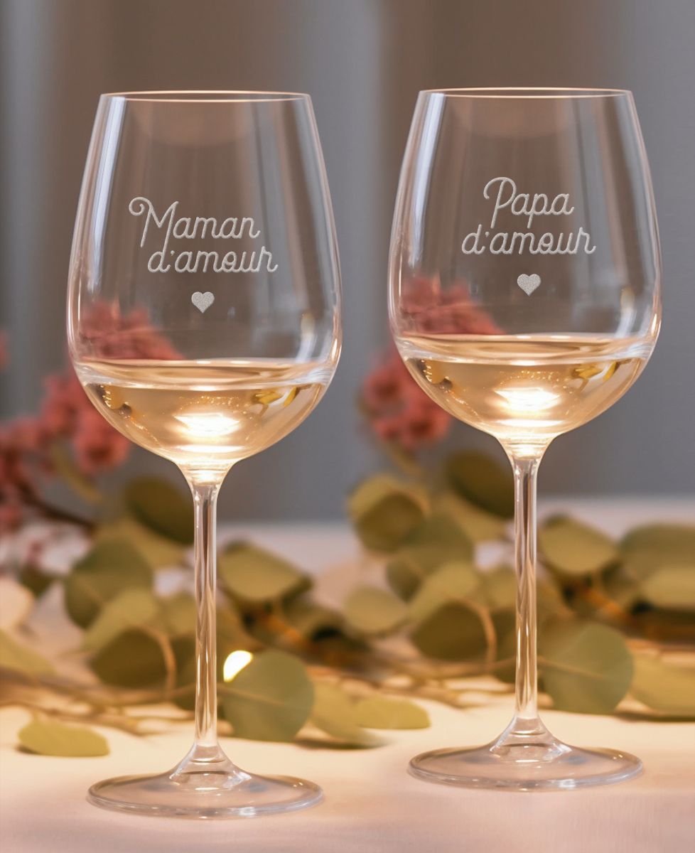 Verre à vin Papa d'amour - Cadeaux Papa, Apéro, Cadeaux Couple, Mariage