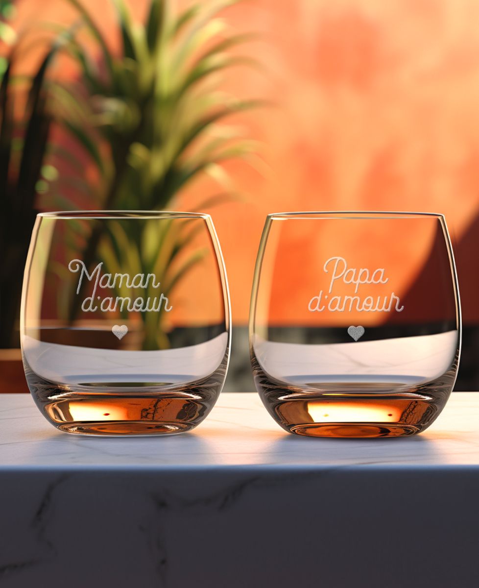 Verre à whisky Papa d'amour - Cadeaux Papa, Apéro, Cadeaux Couple, Mariage