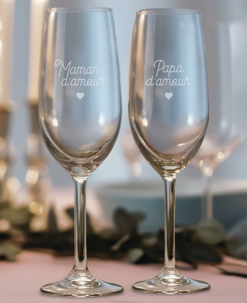 Flûte à champagne Maman d'amour - Cadeaux Maman, Mariage