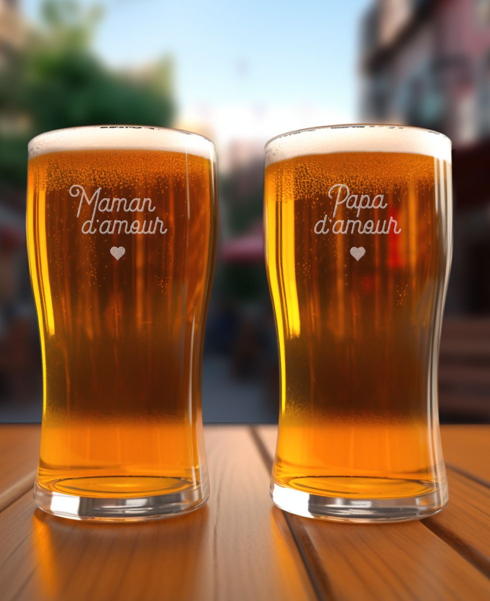 Verre à bière Maman d'amour - Cadeaux Maman, Apéro, Mariage