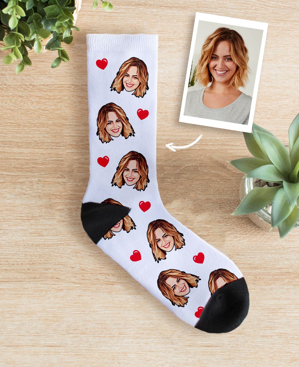 Chaussettes unisexe Visage et picto personnalisés Monsieur TSHIRT