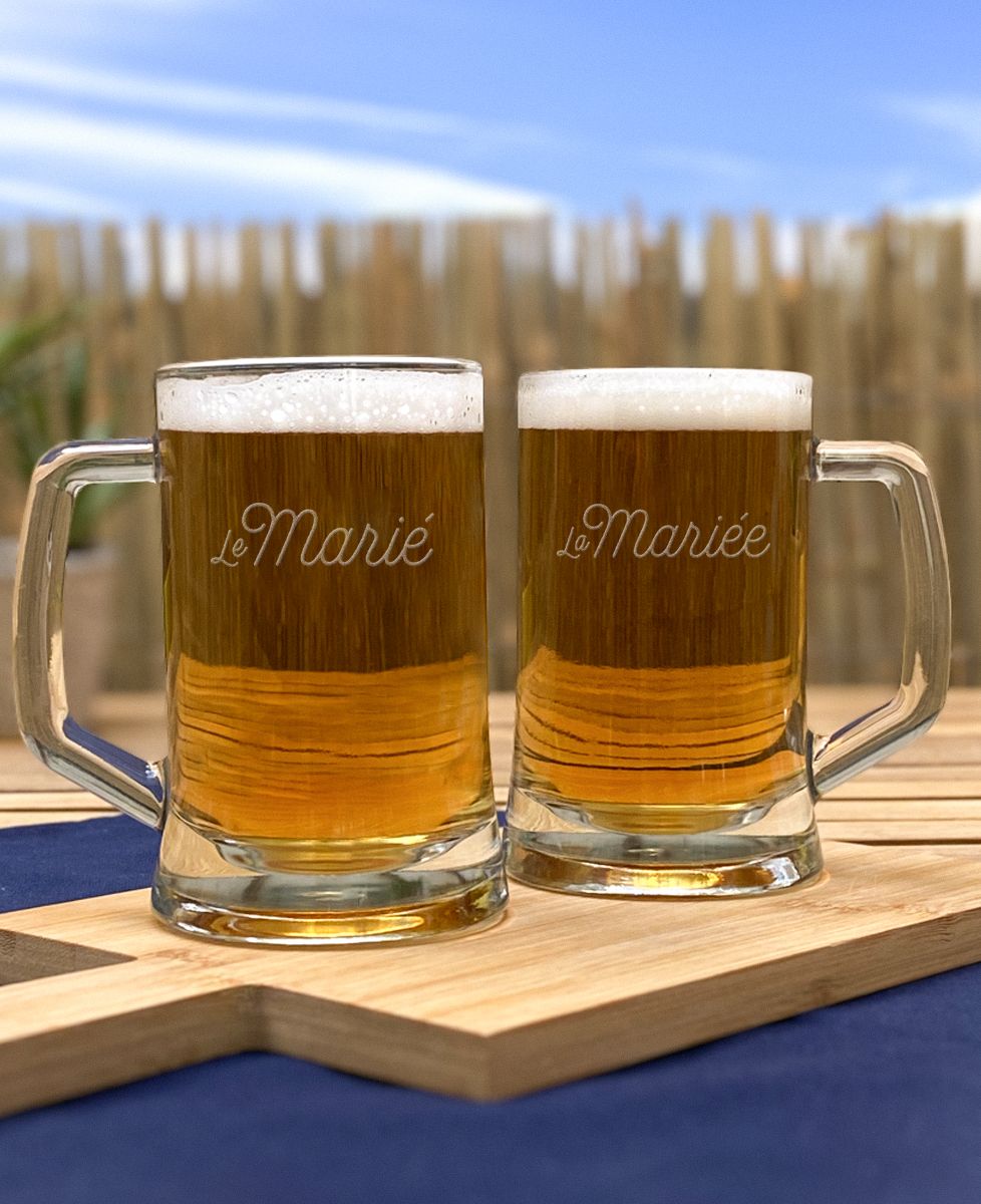 Chope de bière La mariée personnalisé - Apéro, EVJF, Mariage