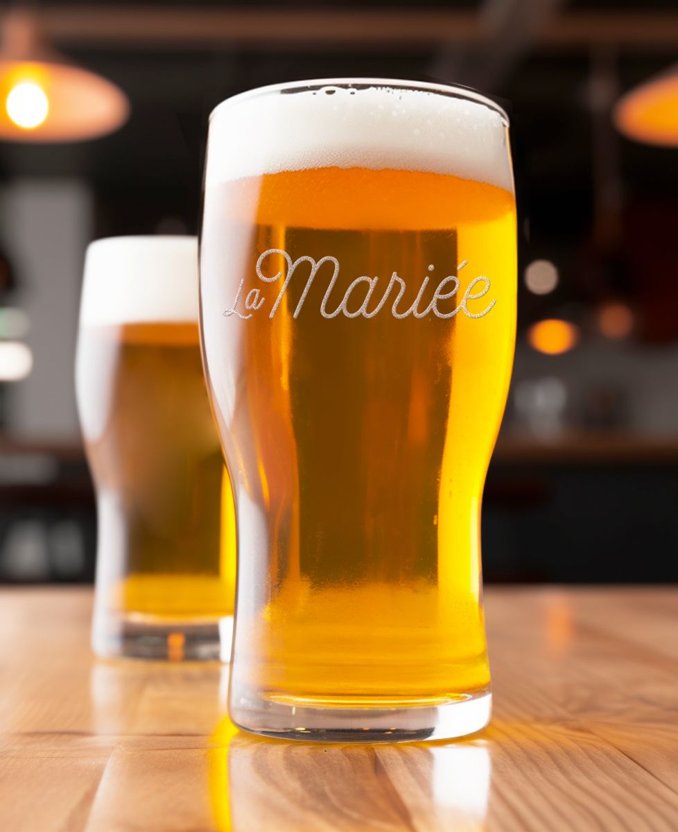 Verre à bière La mariée personnalisé - Apéro, EVJF, Mariage