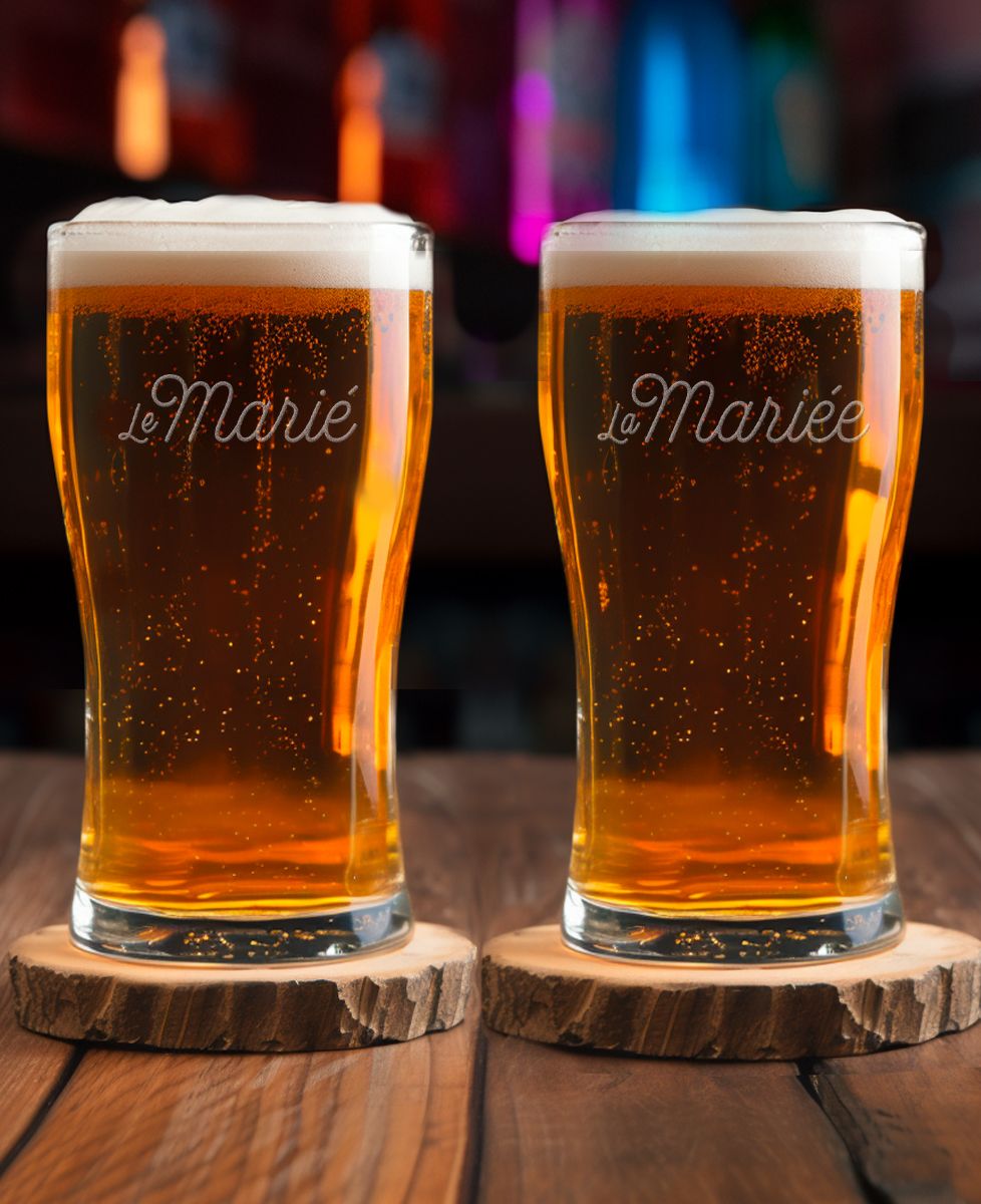 Verre à bière Le marié - Apéro, EVG, Cadeaux Couple, Mariage
