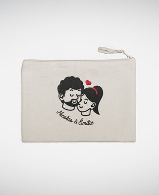Pouch Embroidered couple personalized - Couple gifts