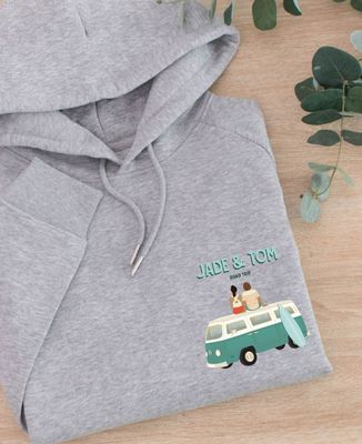 Hoodie Frauen Paar in einem Van personalisierten - Geschenke für Paare