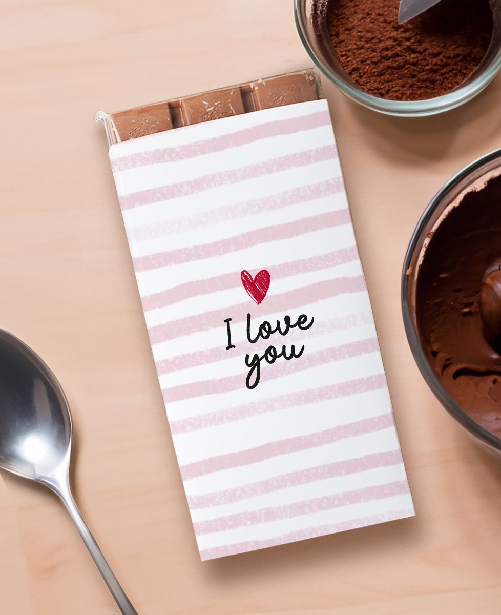 Tablette de chocolat I love you - Cadeaux Couple