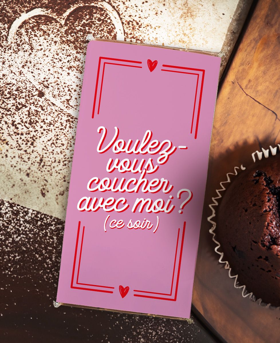 Tablette de chocolat Voulez-vous coucher avec moi - Cadeaux Couple