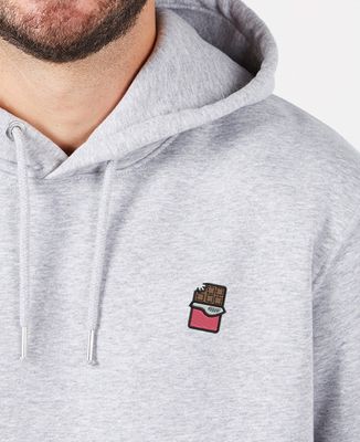 Men's hoodie Embroidered chocolate pictograms
