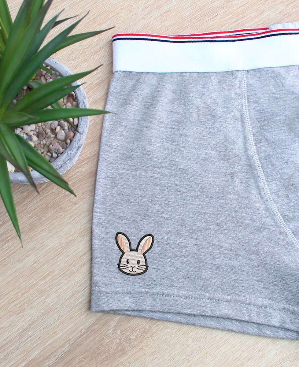 Boxer Coniglio ricamato Picto