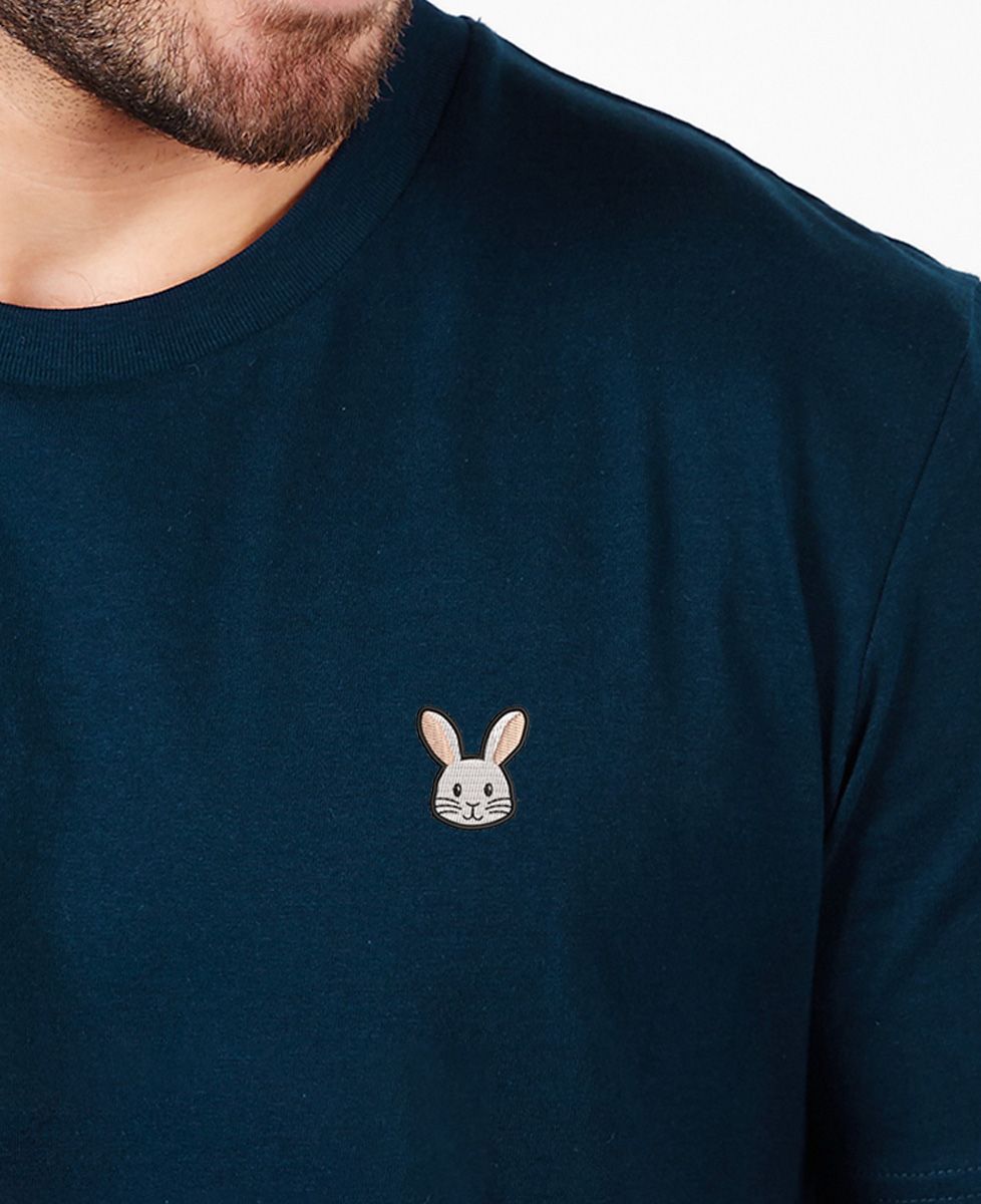 T-shirt per lui Coniglio ricamato Picto