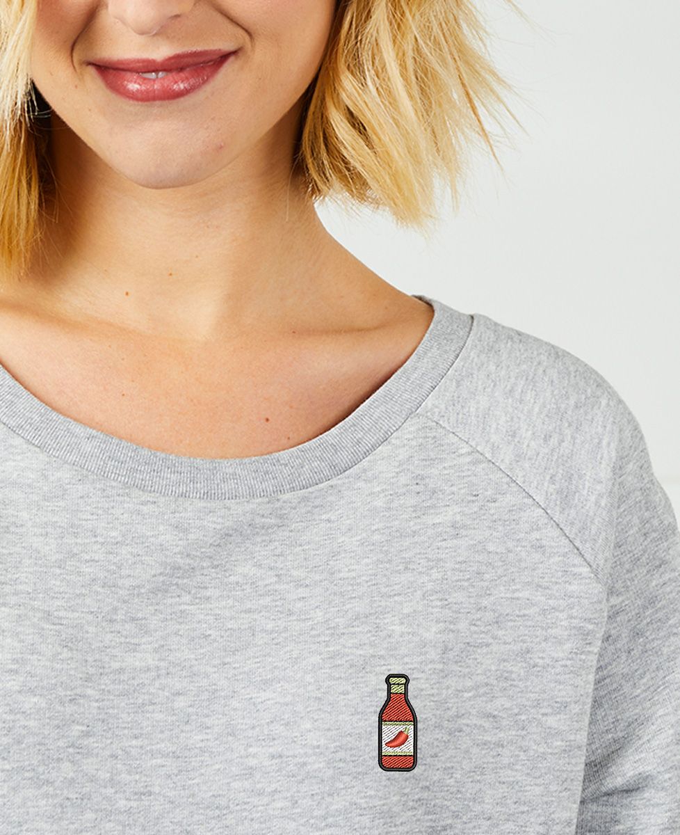 Sweatshirt femme Picto Sauce Piquante brodé