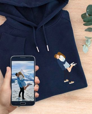 Hoodie Frauen Hand-illustriertes Paar - Geschenke für Paare