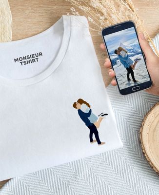 T-shirt per lei Coppia illustrata a mano - Regali per coppie