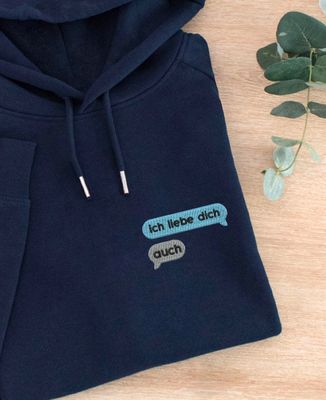 Hoodie Männer Individuell bestickter Text - Geschenke für Paare
