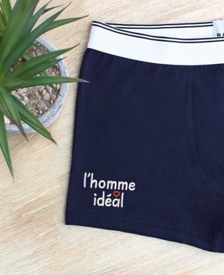 Boxer L'homme idéal (brodé) Monsieur TSHIRT