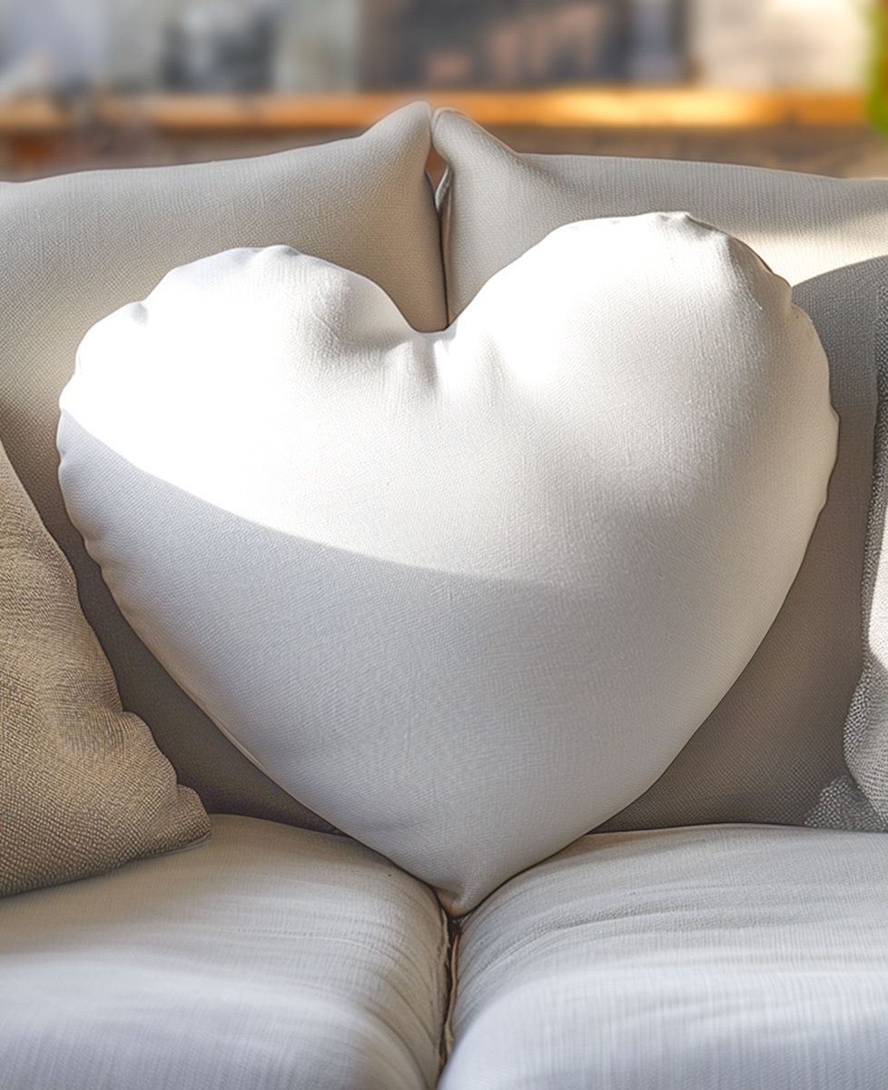 Coussin coeur Couple de dos grands-parents - Cadeaux Papy, Cadeaux Mamie