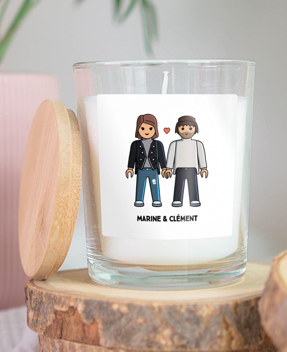 Bougie Couple à vélo personnalisé | Monsieur TSHIRT