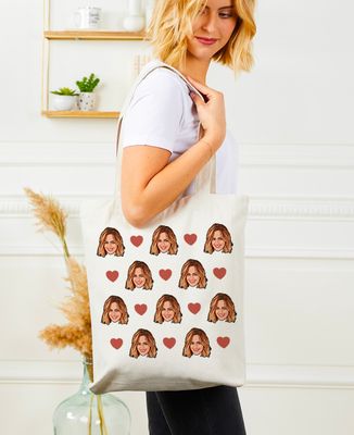 Tote Bag Volto e pittogramma personalizzati