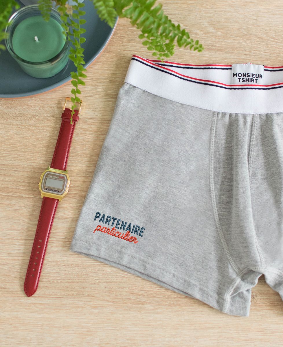 Boxer Partenaire particulier (brodé) - Cadeaux Couple