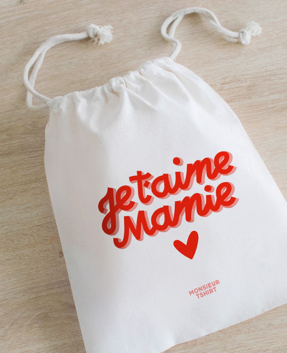 Emballage Pochon Je t'aime Mamie