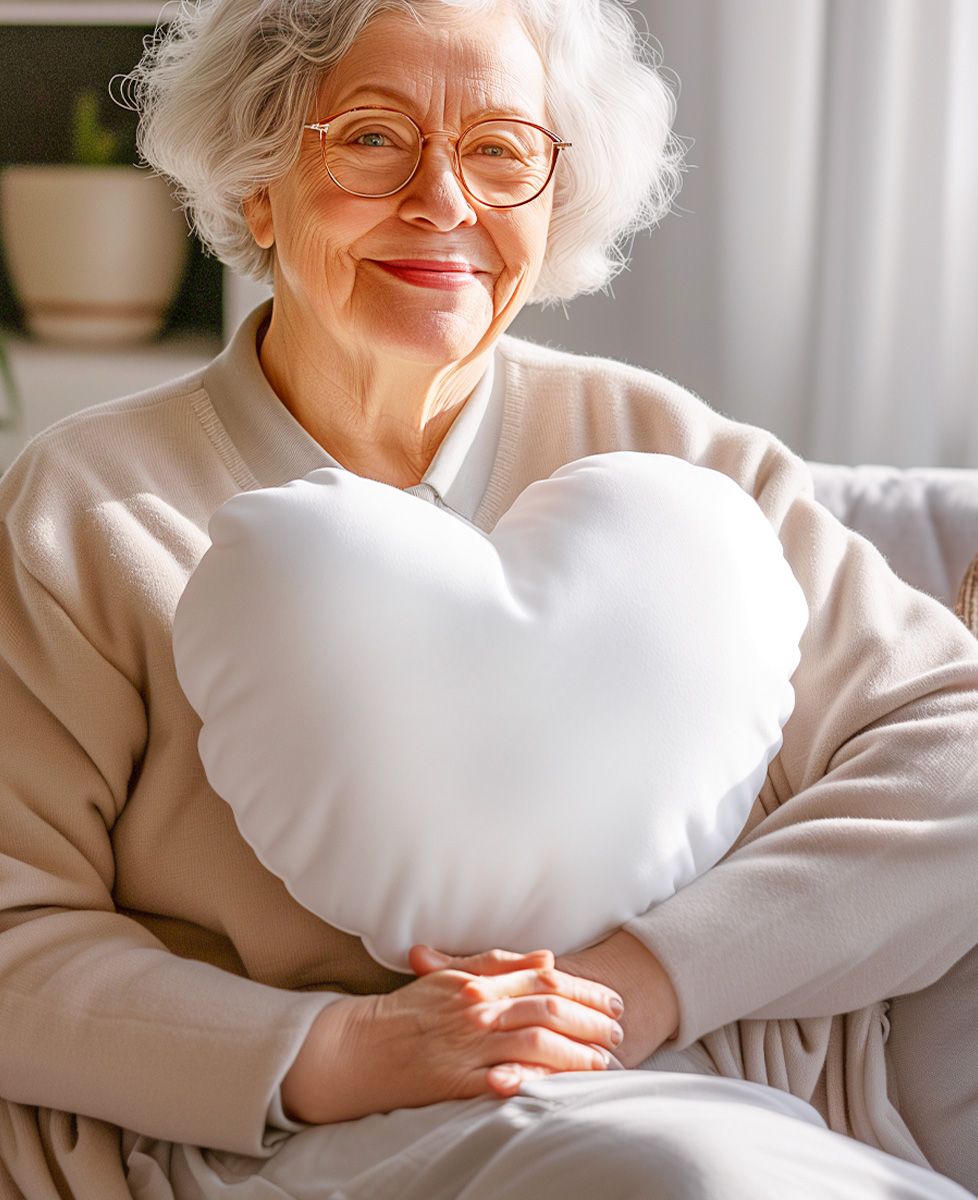 Coussin coeur Mamie et nous personnalisé - Cadeaux Mamie