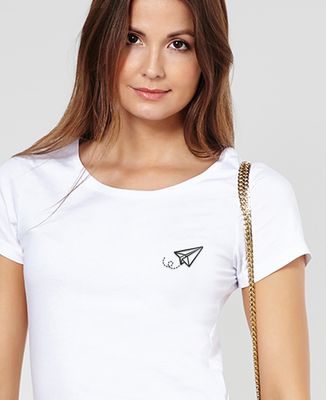 T-Shirt femme Paper plane (brodé)