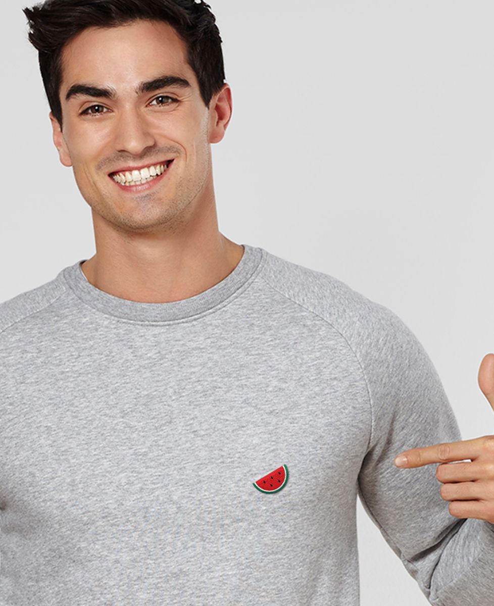 Heren sweatshirt Watermeloen (geborduurd)