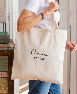Tote Bag Oma seit personalisiertem Jahr - Geschenke Oma