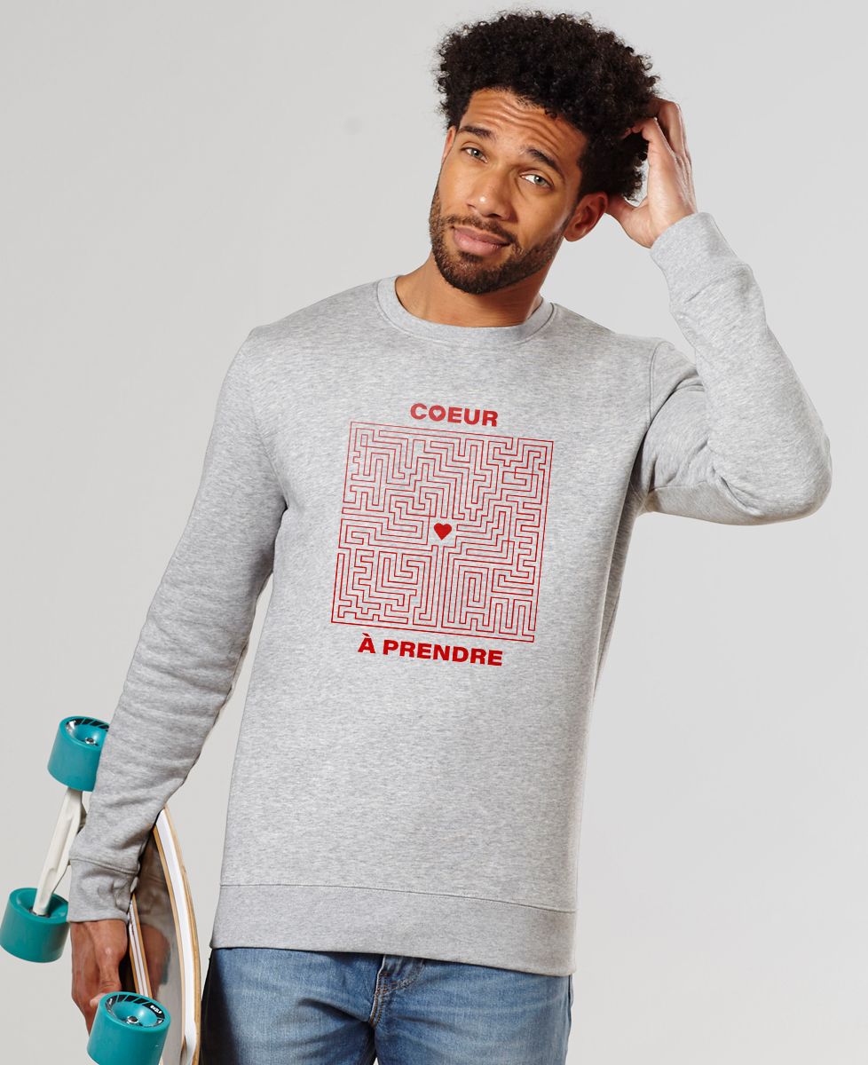 Sweatshirt homme Coeur à prendre Labyrinthe