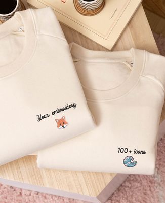 Men's sweatshirt Customized embroidered text and symbol - Sport, Gifts for Dad, Mom's gifts, Soccer, Bachelor/Bachelorette party & Wedding, Couple gifts, EVJF